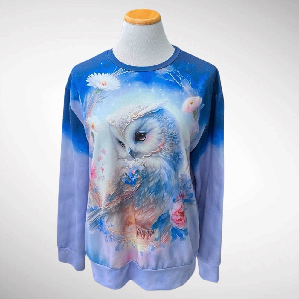 Graphic Print Owl Long-Sleeve Shirt Unbranded